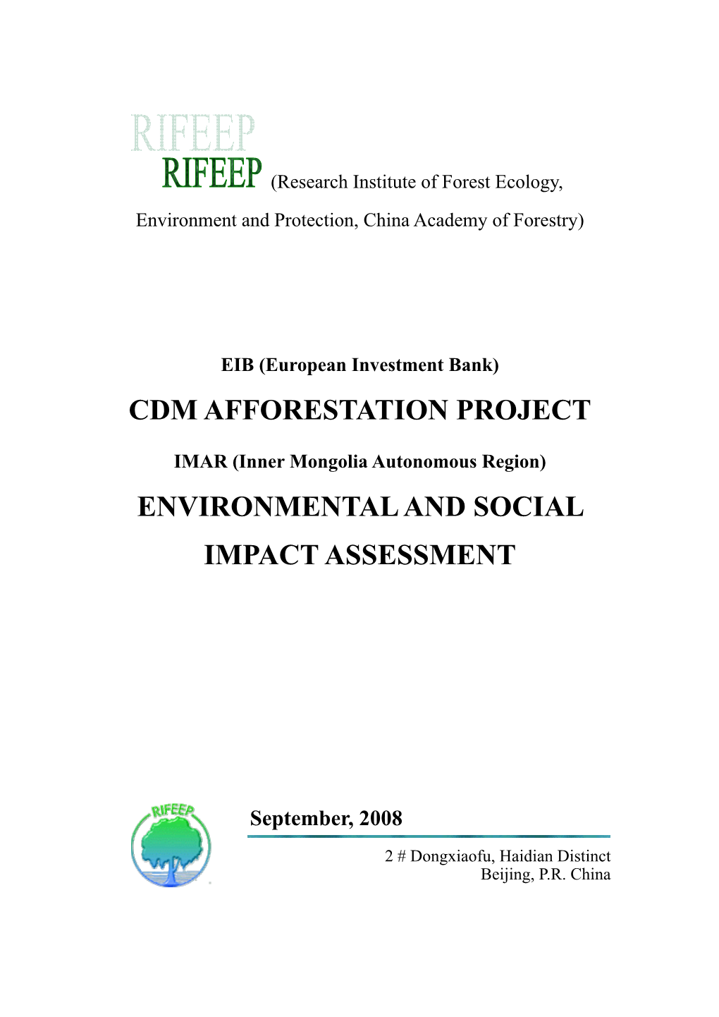 Cdm Afforestation Project Environmental and Social