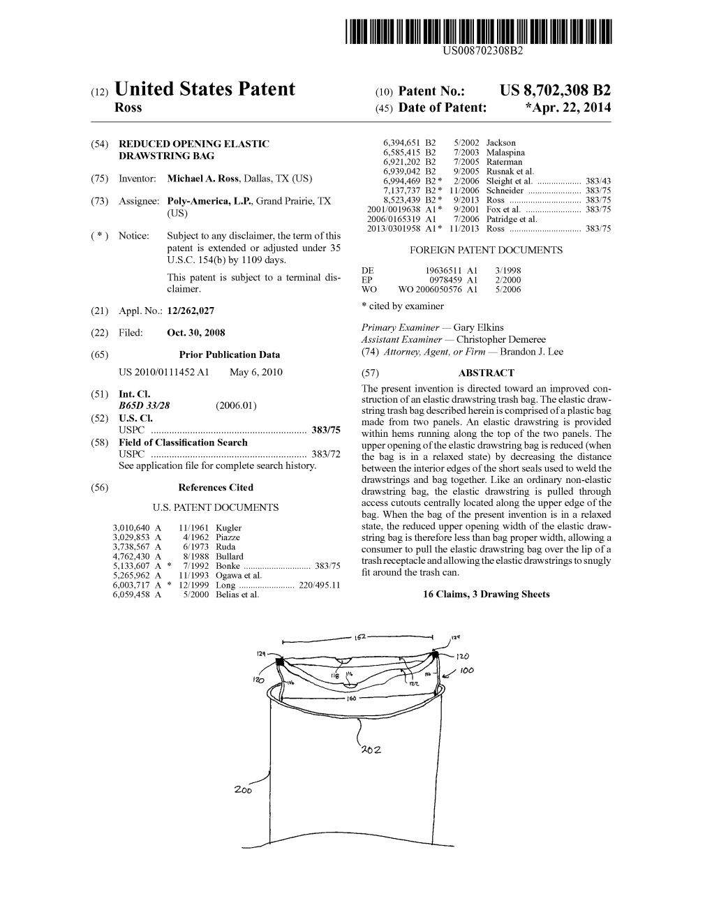 (12) United States Patent (10) Patent No.: US 8,702,308 B2 ROSS (45) Date of Patent: *Apr