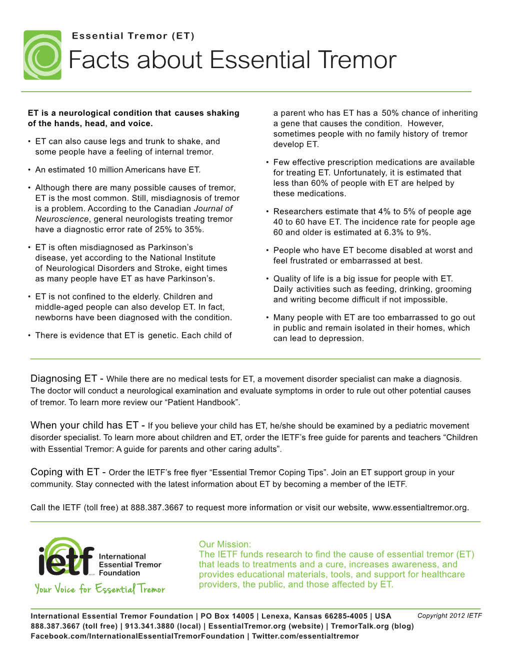 Facts About Essential Tremor