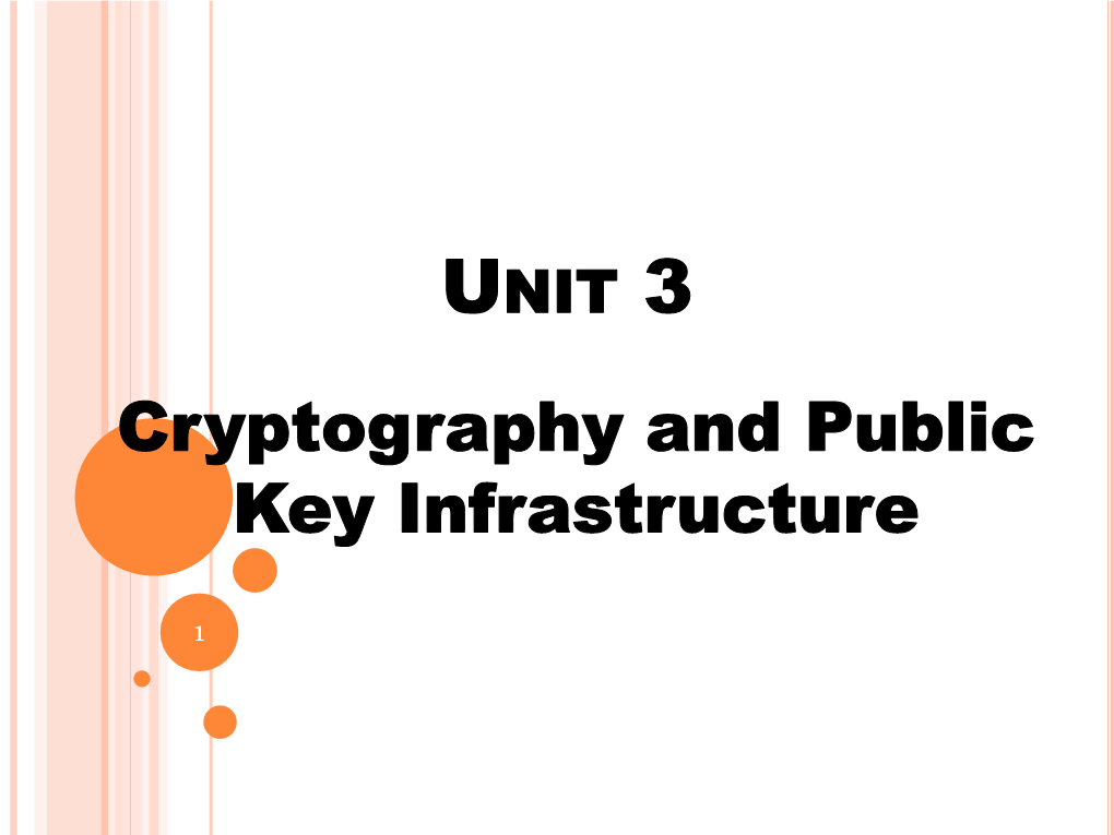 Cryptography and Public Key Infrastructure
