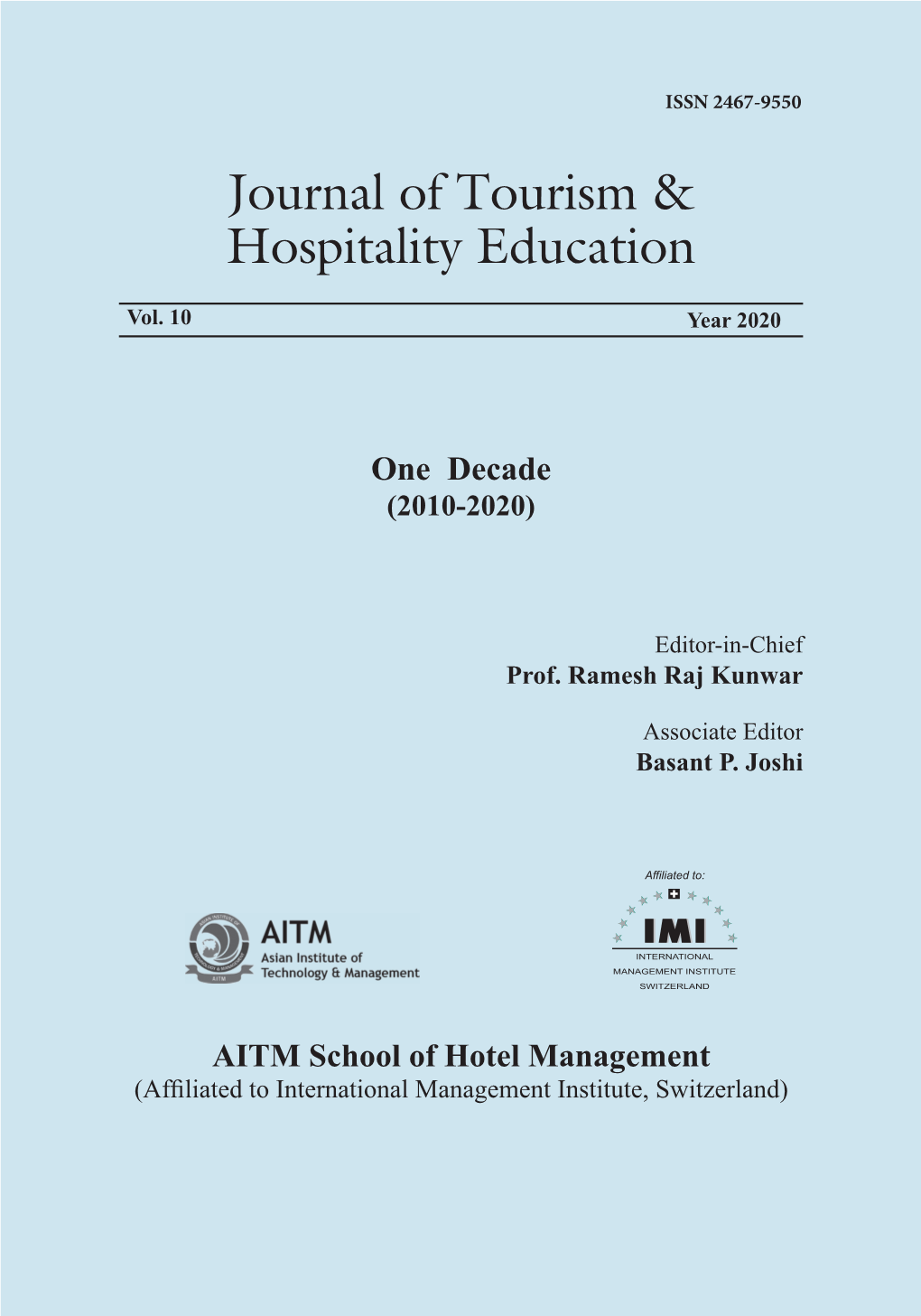 Journal of Tourism & Hospitality Education