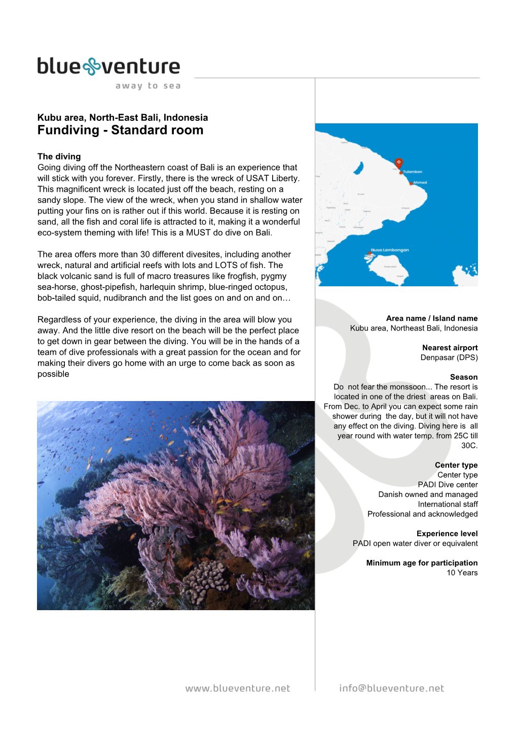 Blue Venture Diving Brochure