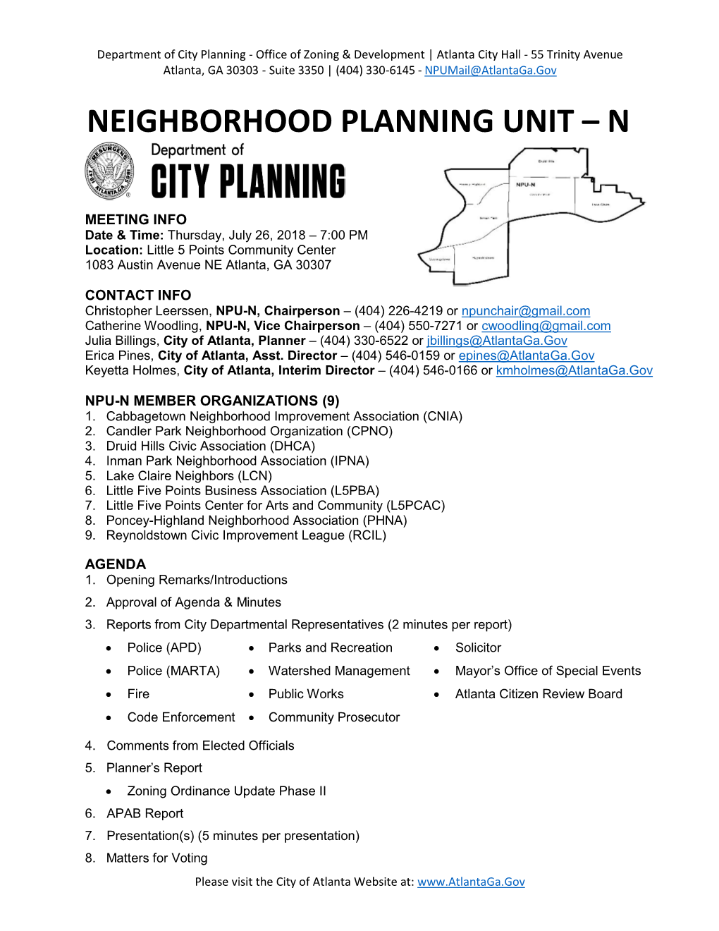 Neighborhood Planning Unit – N