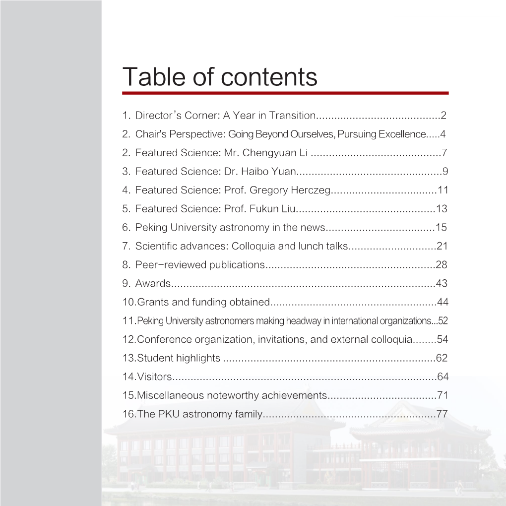 Table of Contents