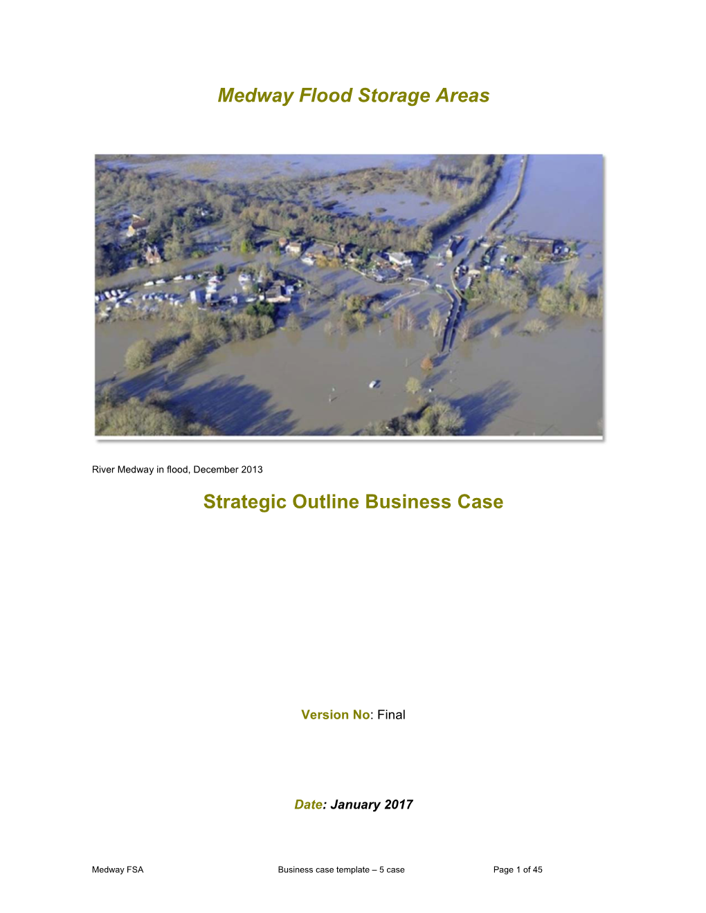 Medway Flood Storage Areas Strategic Outline Business Case