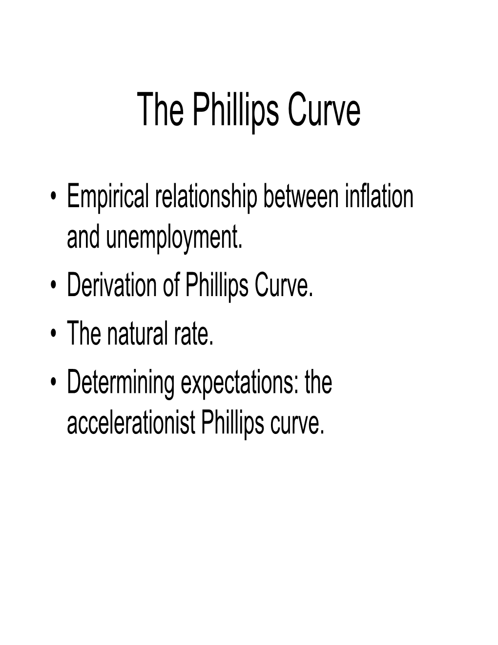 The Phillips Curve