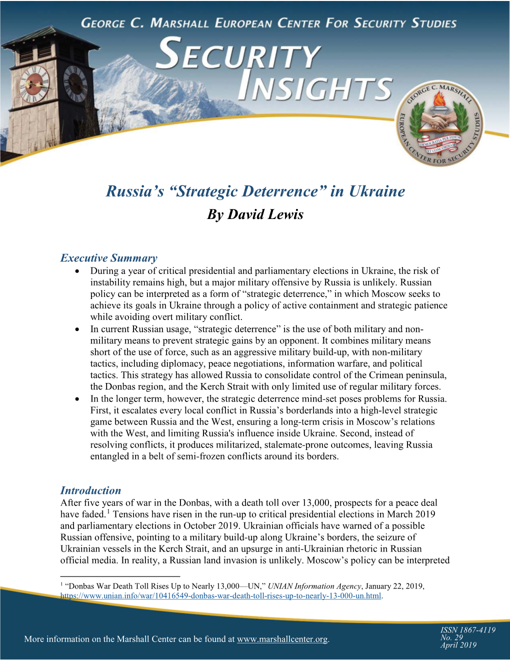 Strategic Deterrence” in Ukraine by David Lewis