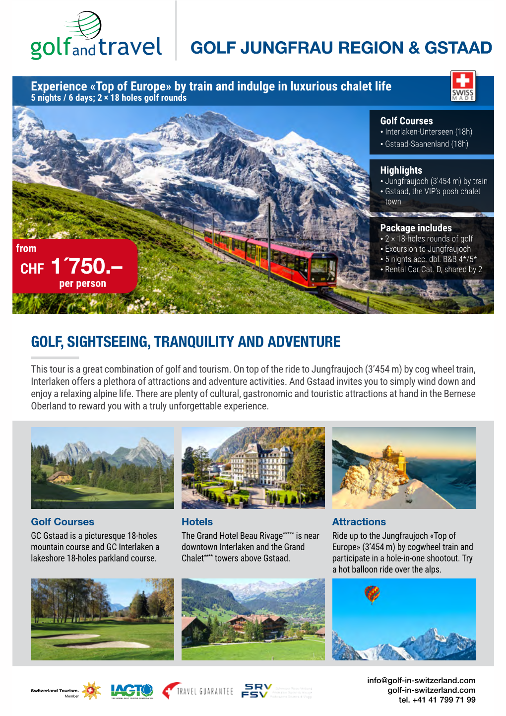 Golf Jungfrau Region & Gstaad