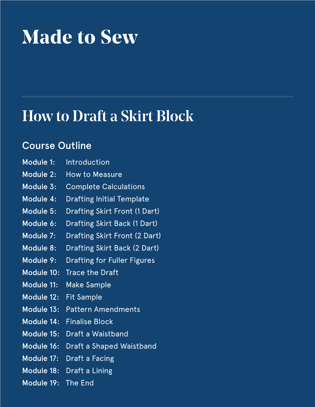 How to Draft a Skirt Block