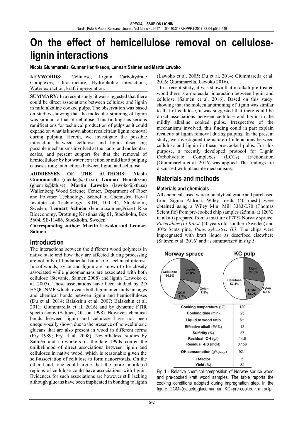 On the Effect of Hemicellulose Removal on Cellulose- Lignin Interactions