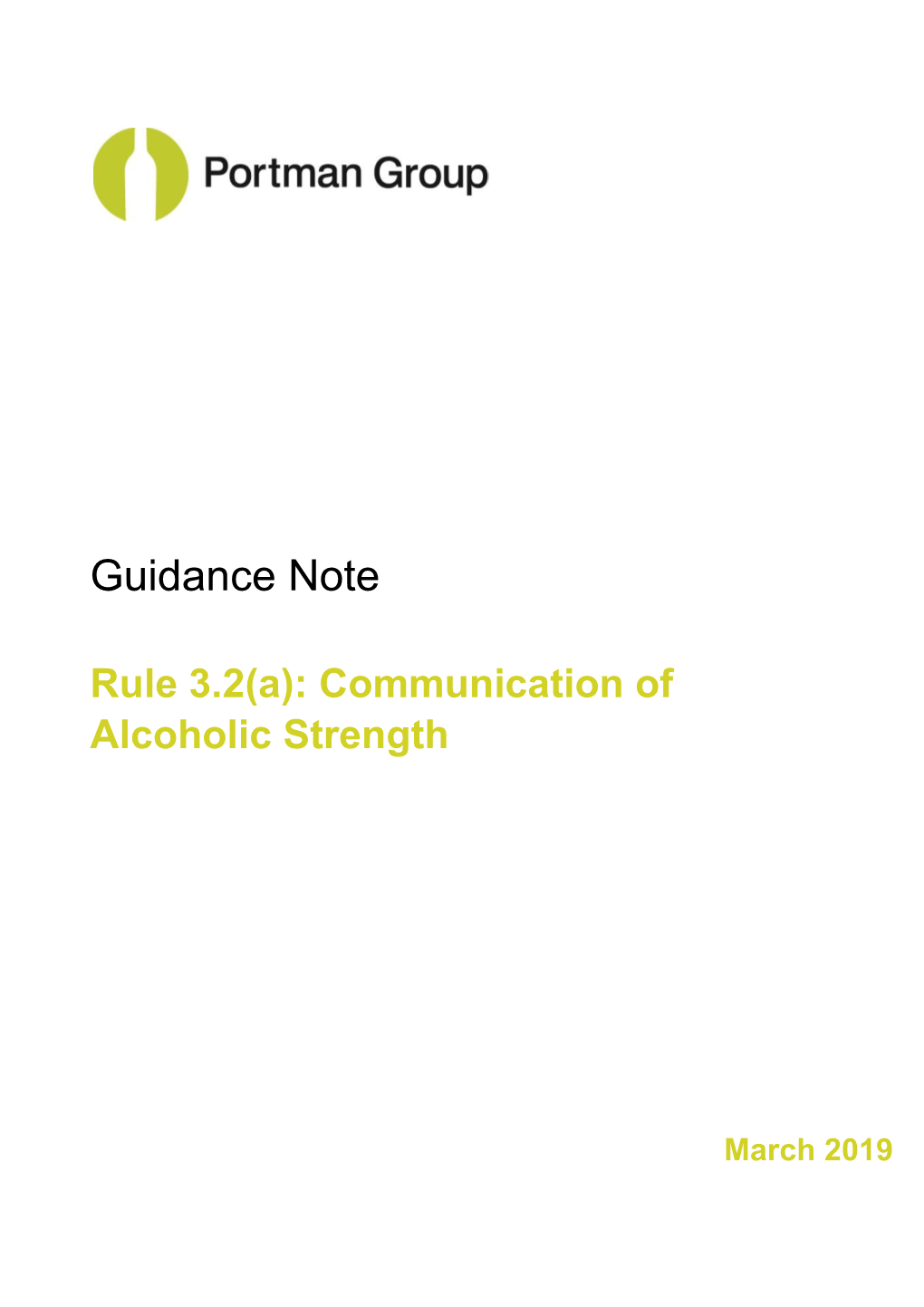 Rule 3.2(A): Communication of Alcoholic Strength