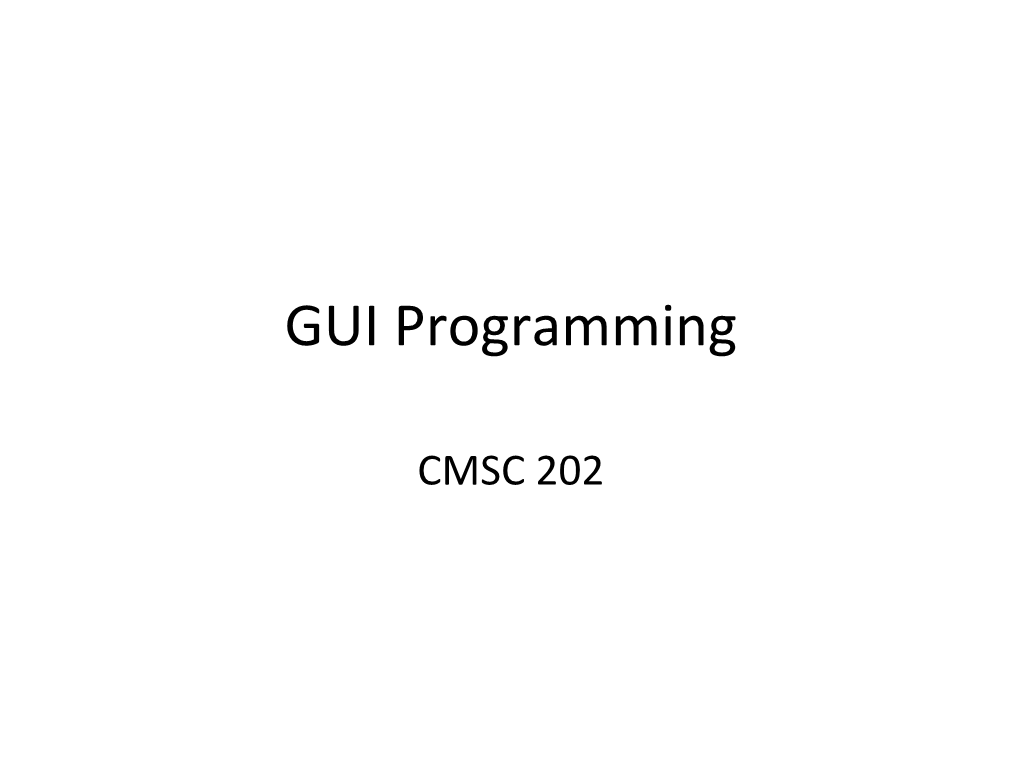 GUI Programming