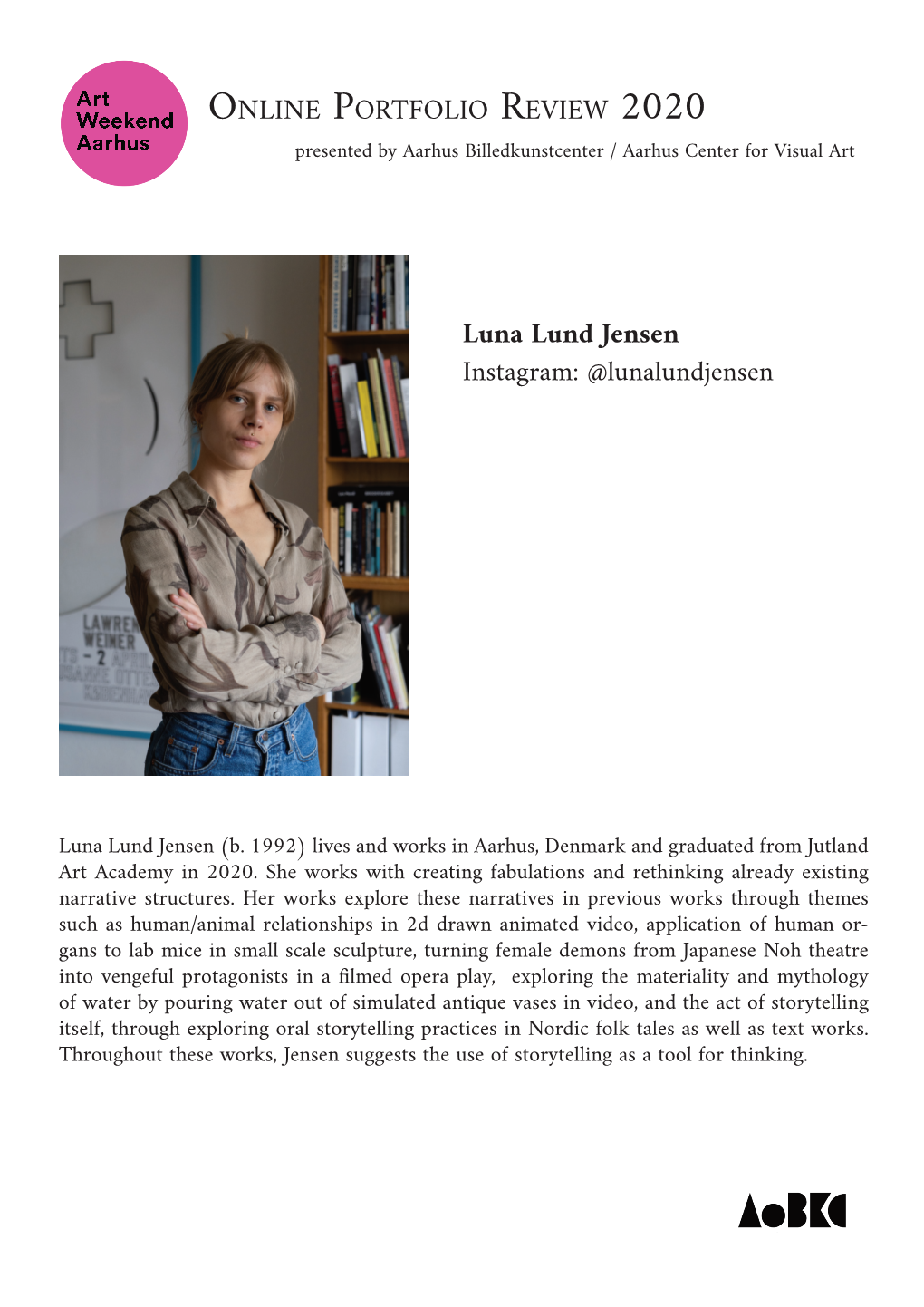Online Portfolio Review 2020 Luna Lund Jensen Instagram