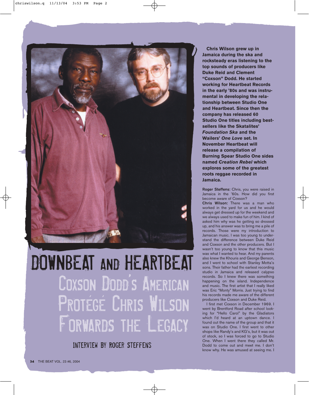 DOWNBEAT and HEARTBEAT Continued from Page 35