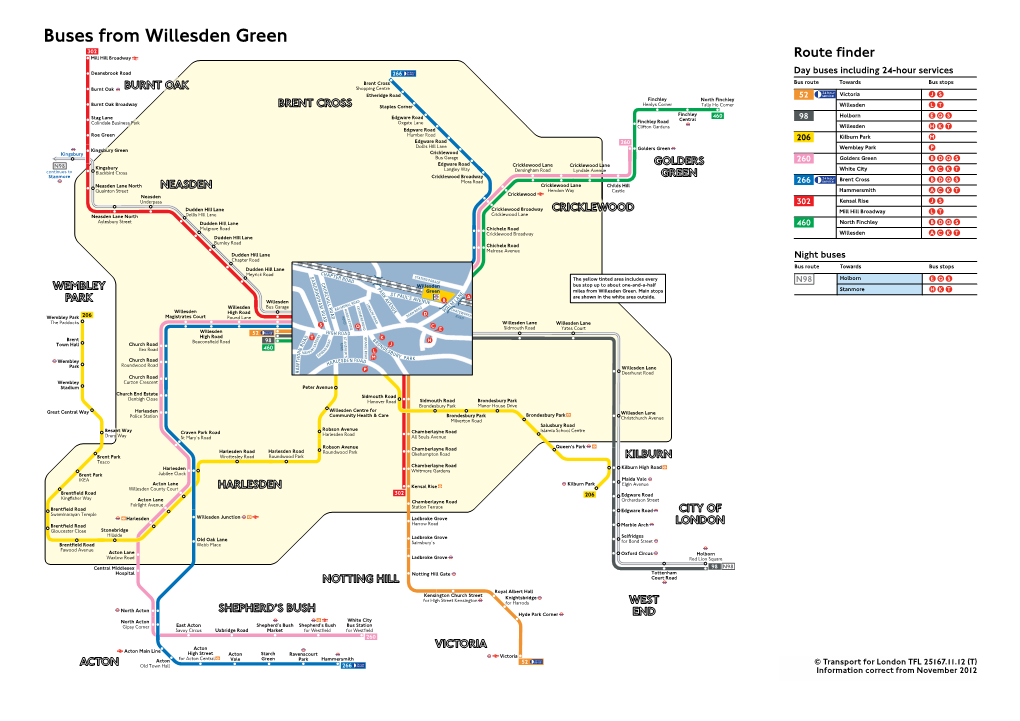 Buses from Willesden Green 302 Mill Hill Broadway Route Finder