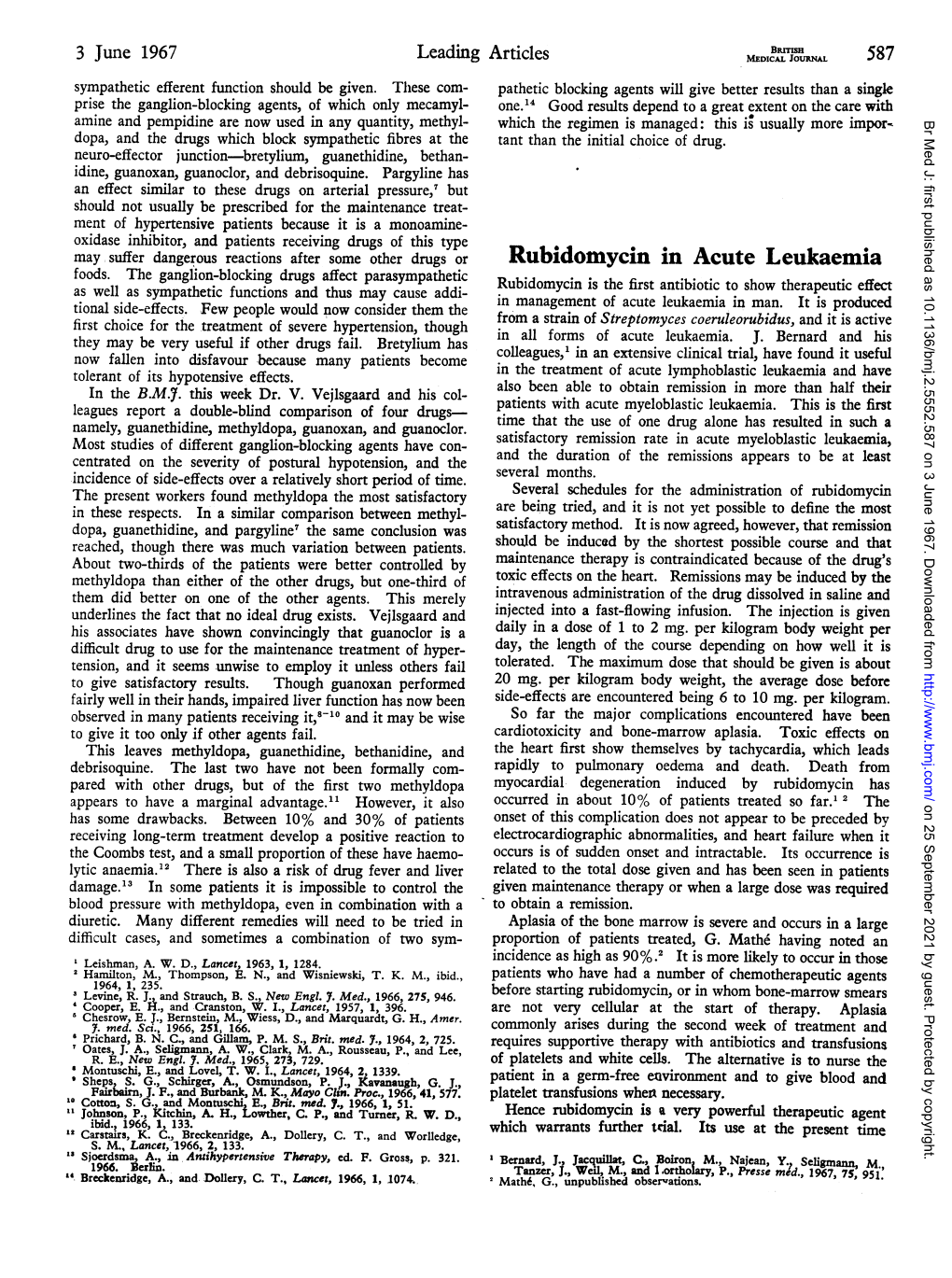 Rubidomycin in Acute Leukaemia Foods