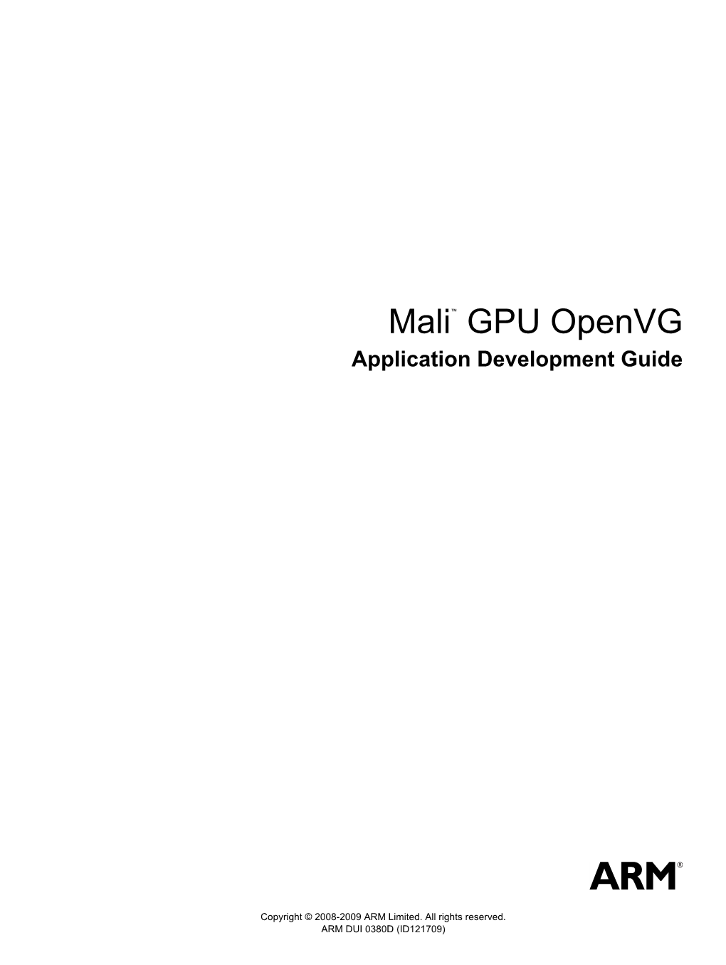Mali GPU Openvg Application Development Guide