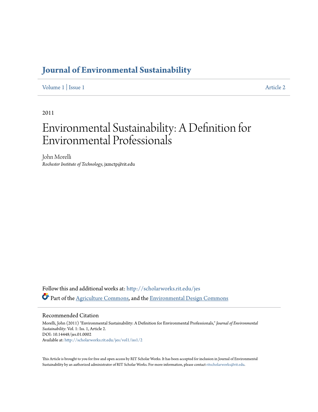 Environmental Sustainability