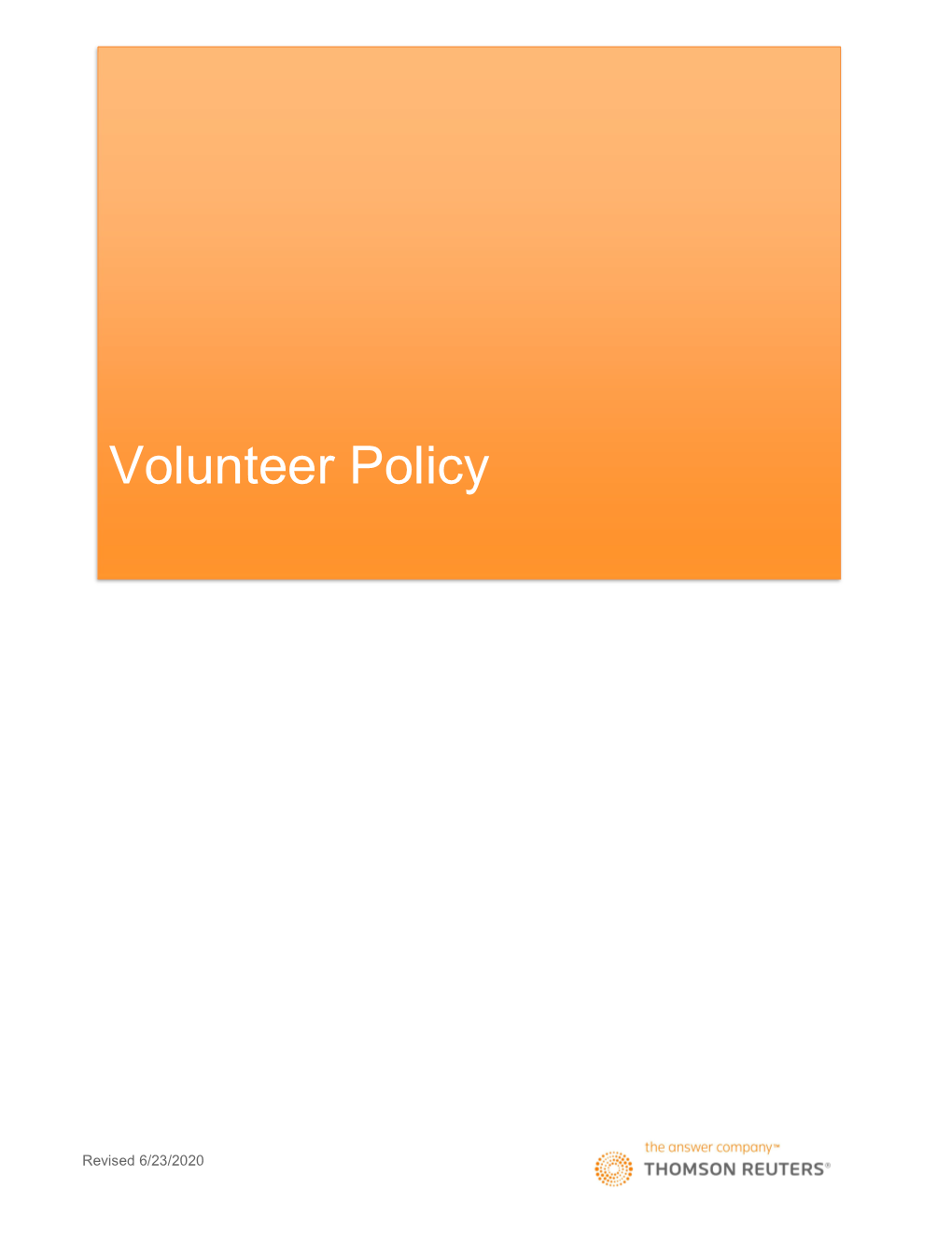 Volunteer Policy