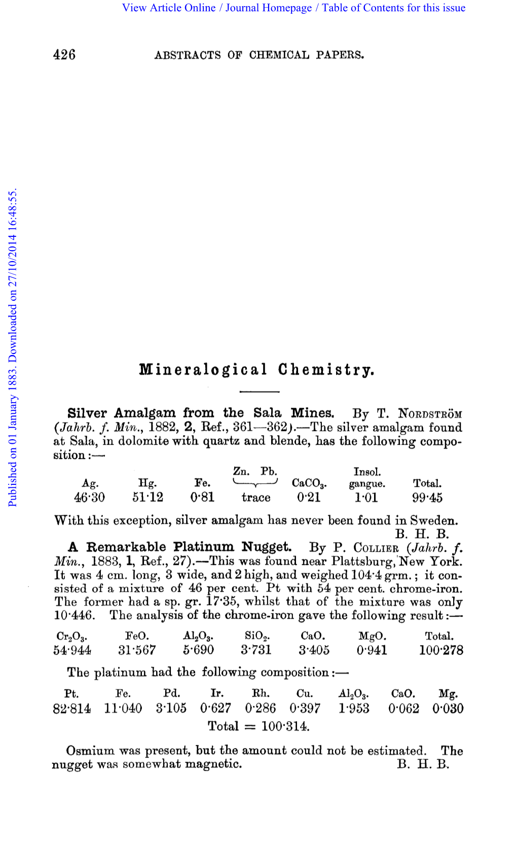 Mineralogical Chemistry