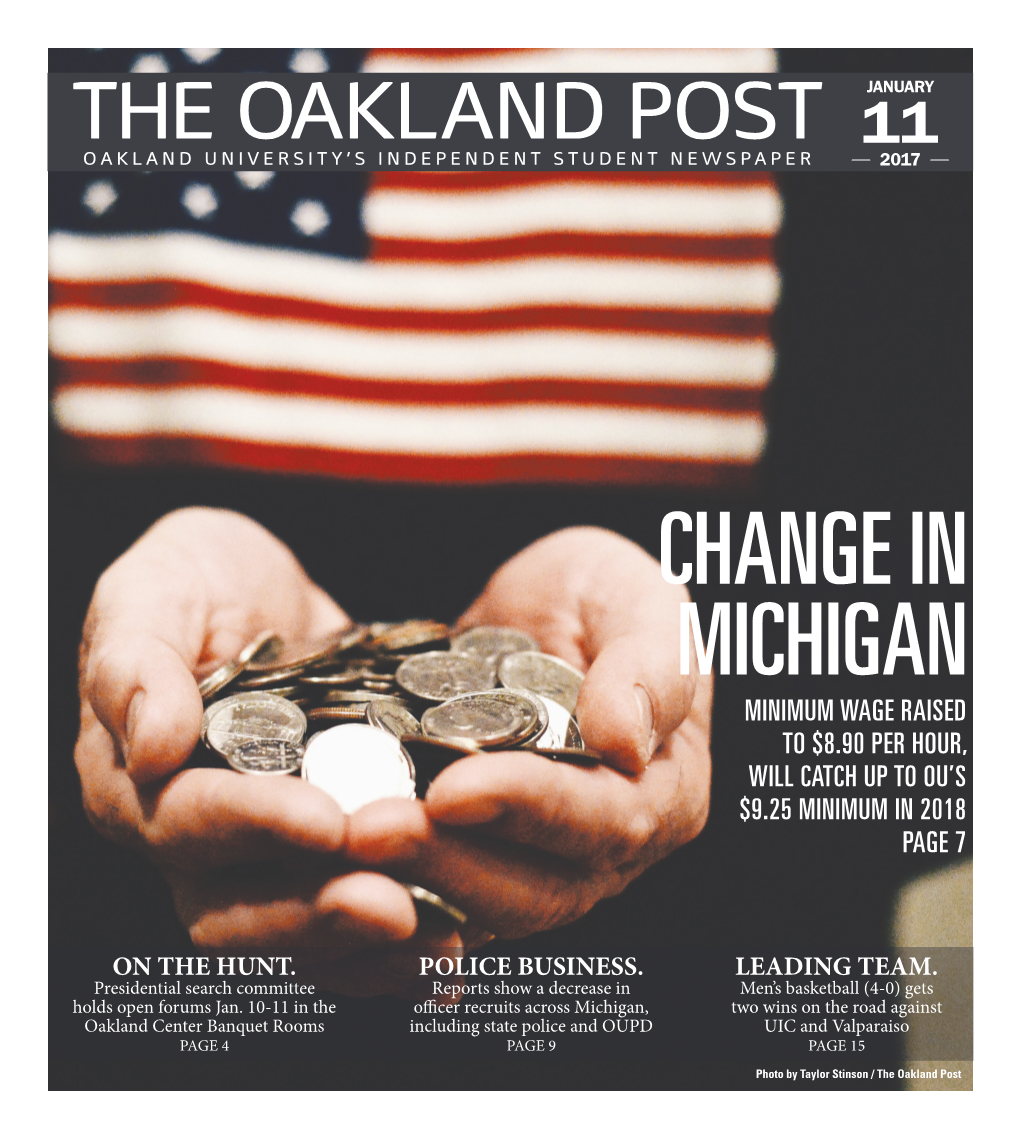 The Oakland Post 11 Oakland University’S Independent Student Newspaper 2017