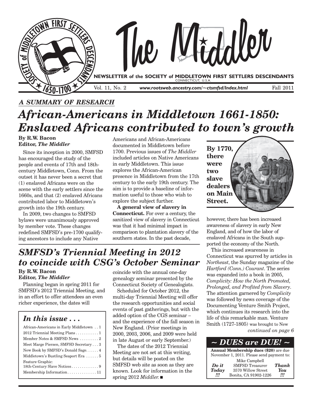 African-Americans in Middletown 1661-1850: Enslaved Africans Contributed to Town’S Growth by R.W