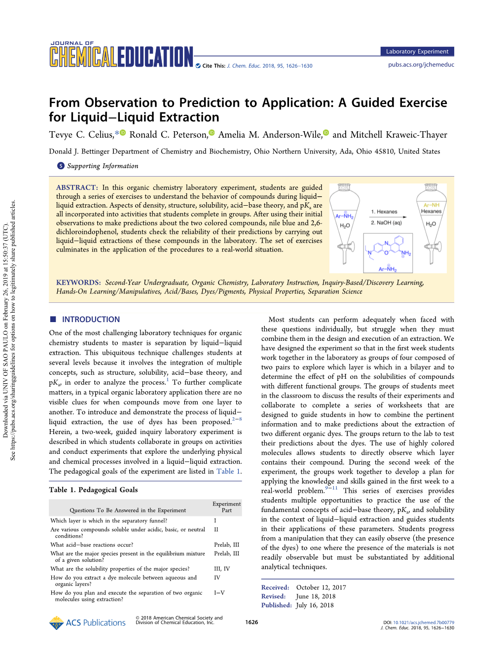 A Guided Exercise for Liquid–Liquid Extraction