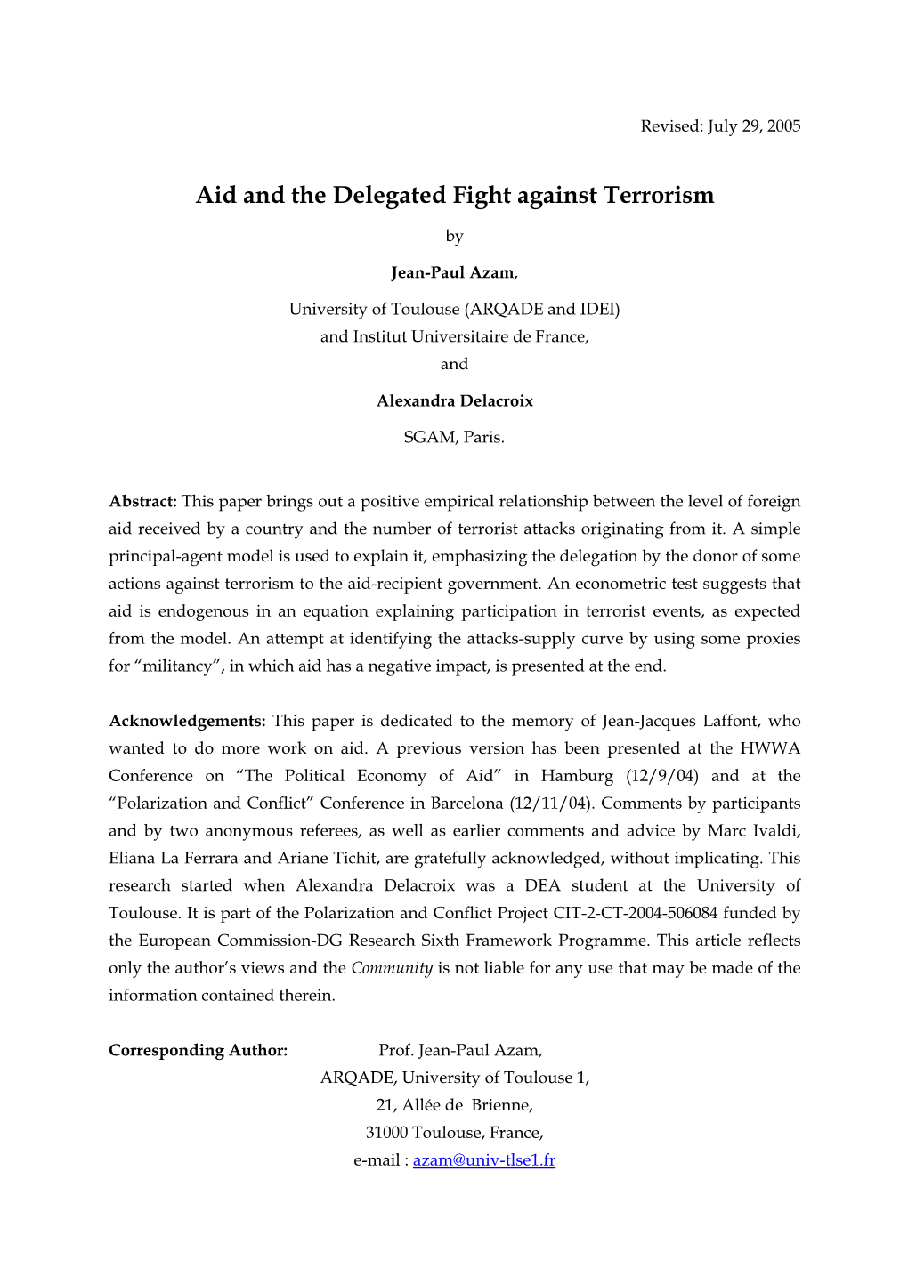 Aid and the Delegated Fight Against Terrorism