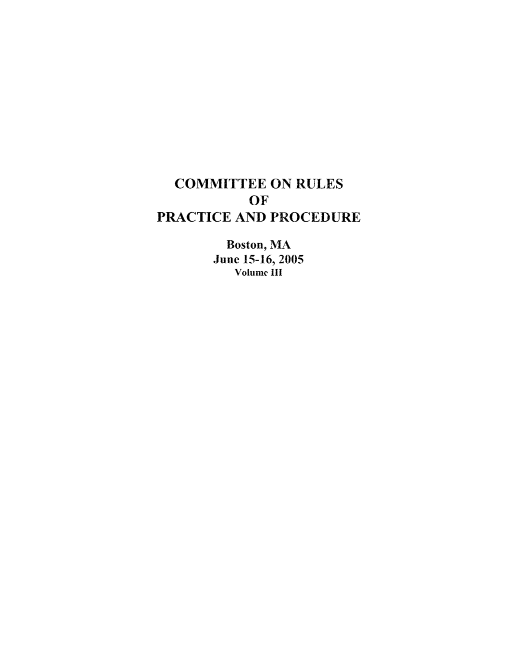 Committee on Rules of Practice and Procedure
