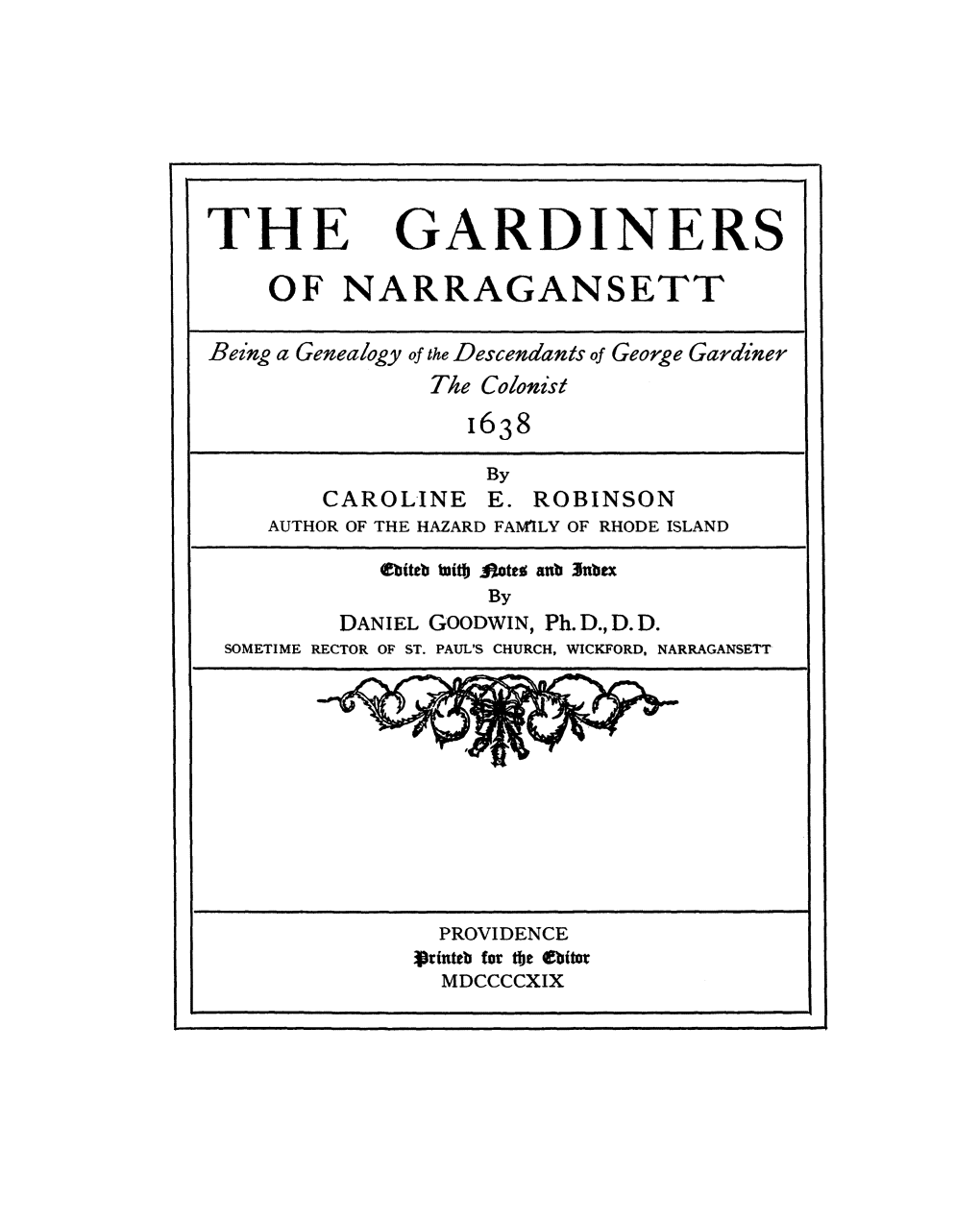 The Gardiners of Narragansett