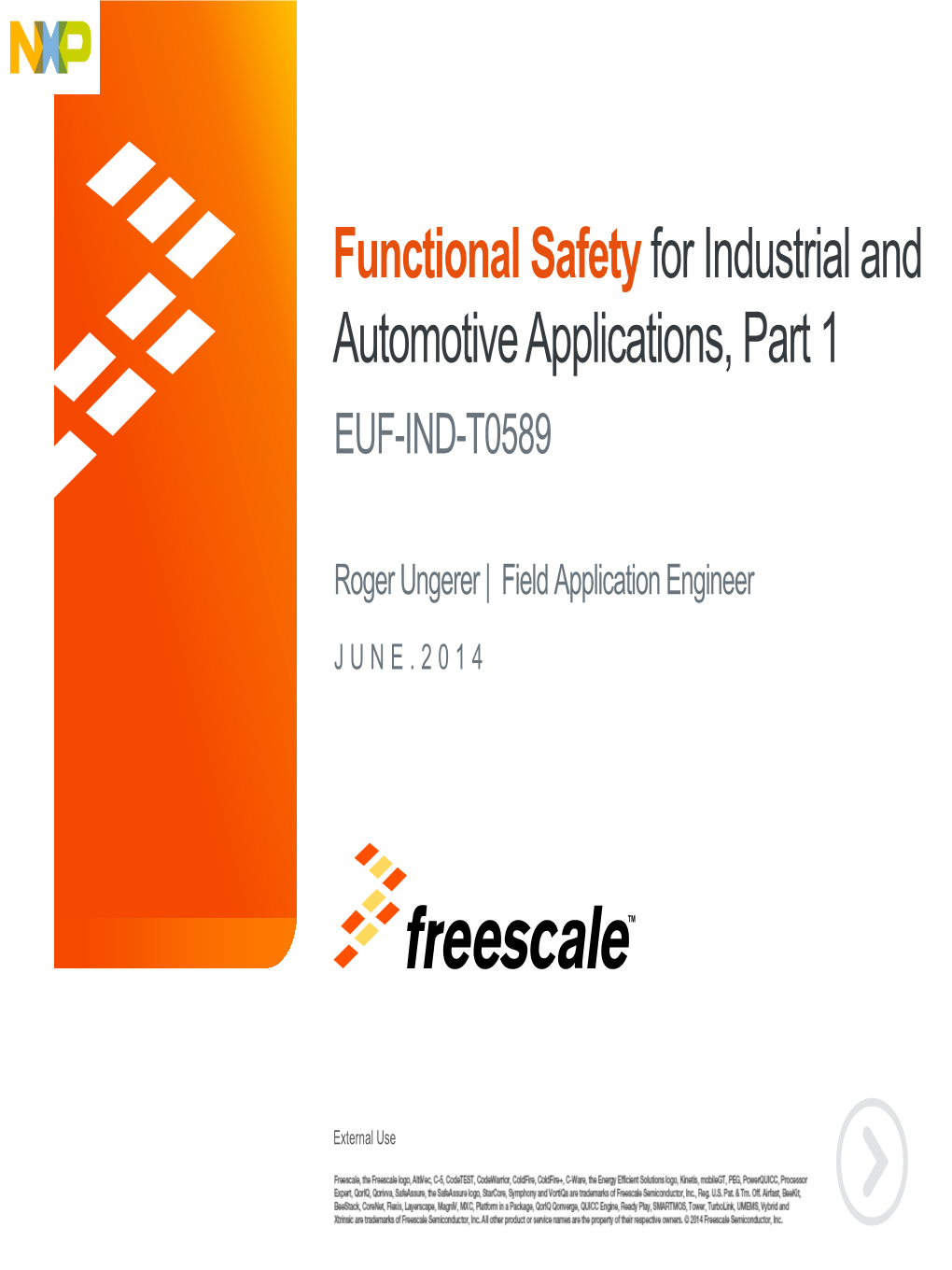 Functional Safety for Industrial and Automotive Applications, Part 1 EUF-IND-T0589