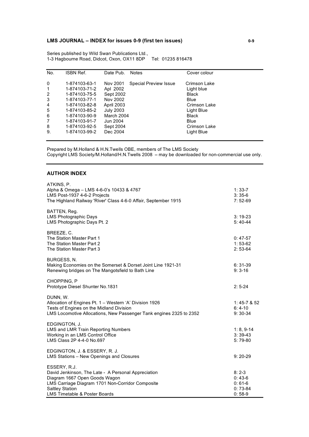 Lms Journal Index