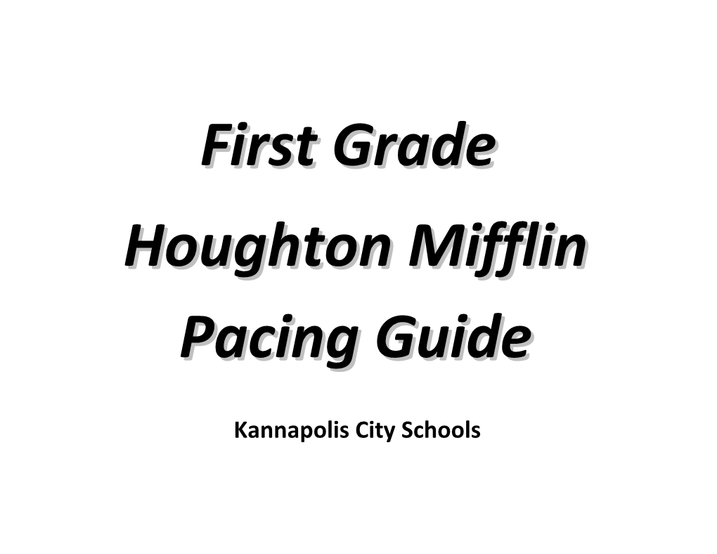 Houghton Mifflin Pacing Guide s1