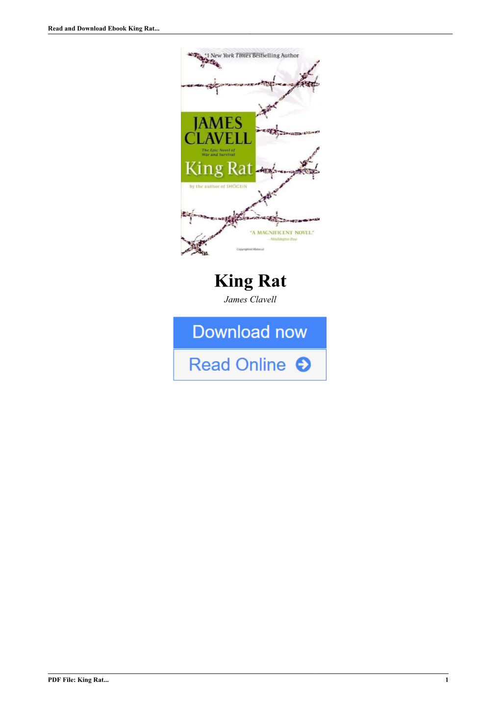 King Rat by James Clavell