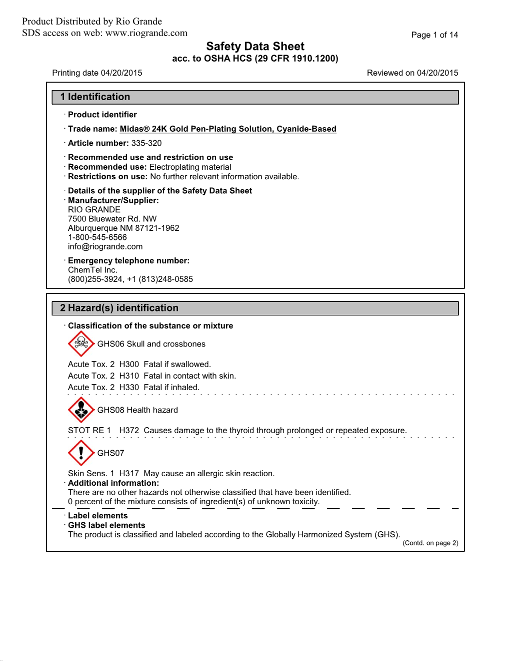 Safety Data Sheet Acc