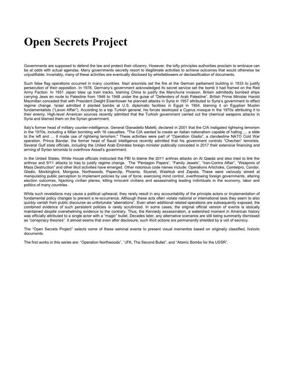 Open Secrets Project