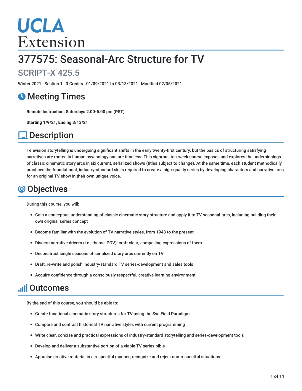 377575: Seasonal-Arc Structure for TV > Syllabus | Concourse