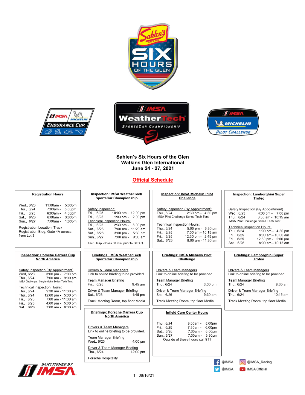 2021 IMSA Official Schedule and SR WGI 061621 V1