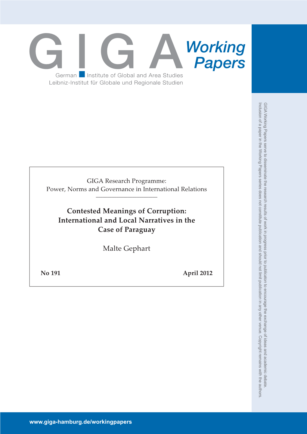 Contested Meanings of Corruption: International and Local Narratives in the Case of Paraguay