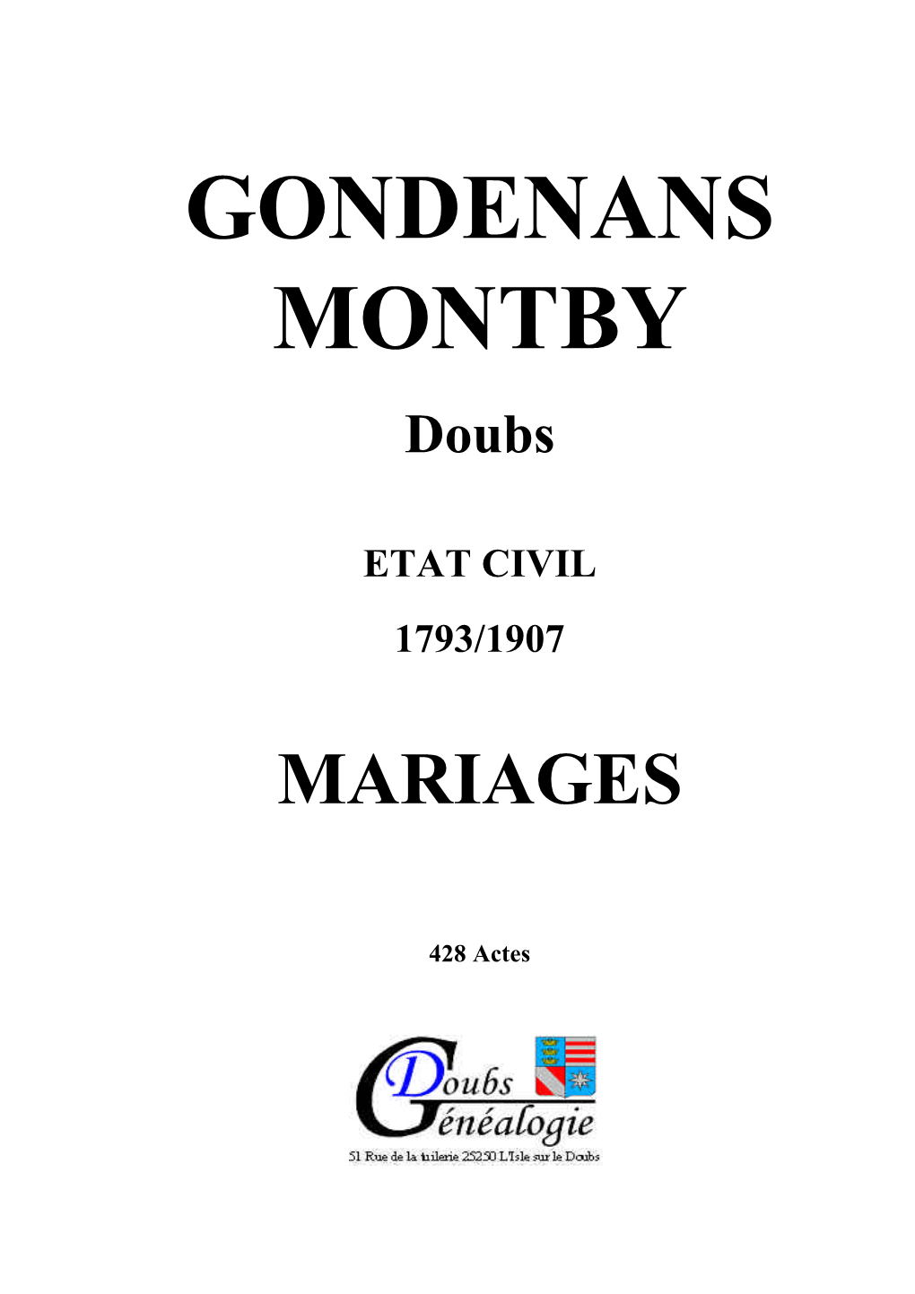 GONDENANS MONTBY Doubs