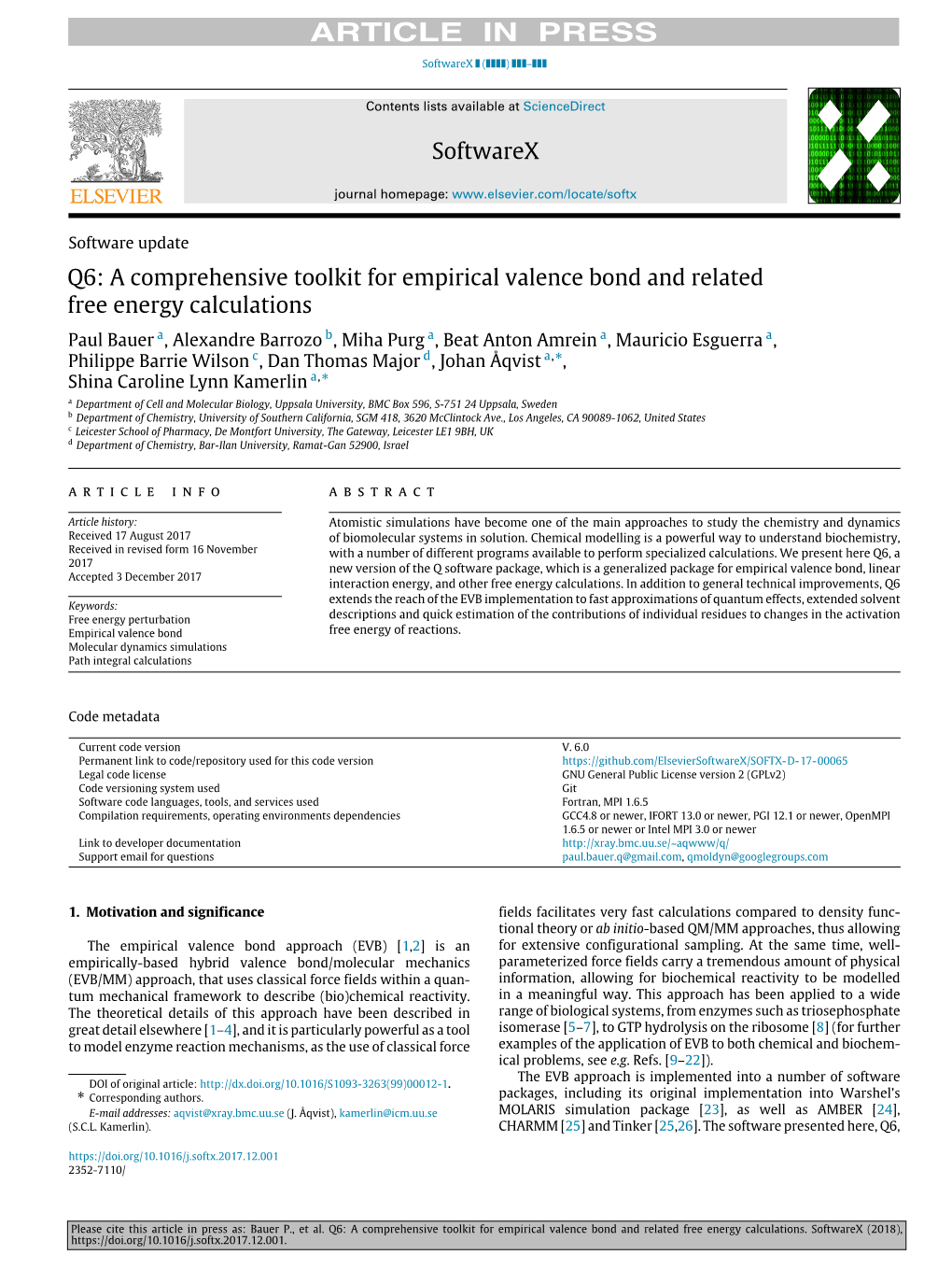 A Comprehensive Toolkit for Empirical Valence Bond and Related Free