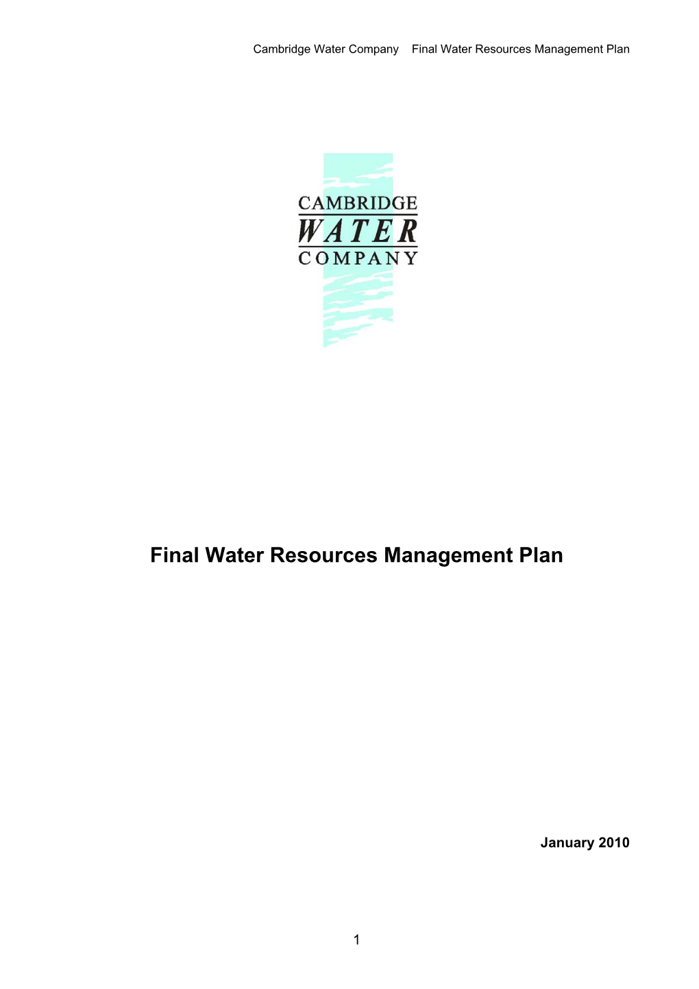 Final Water Resources Management Plan