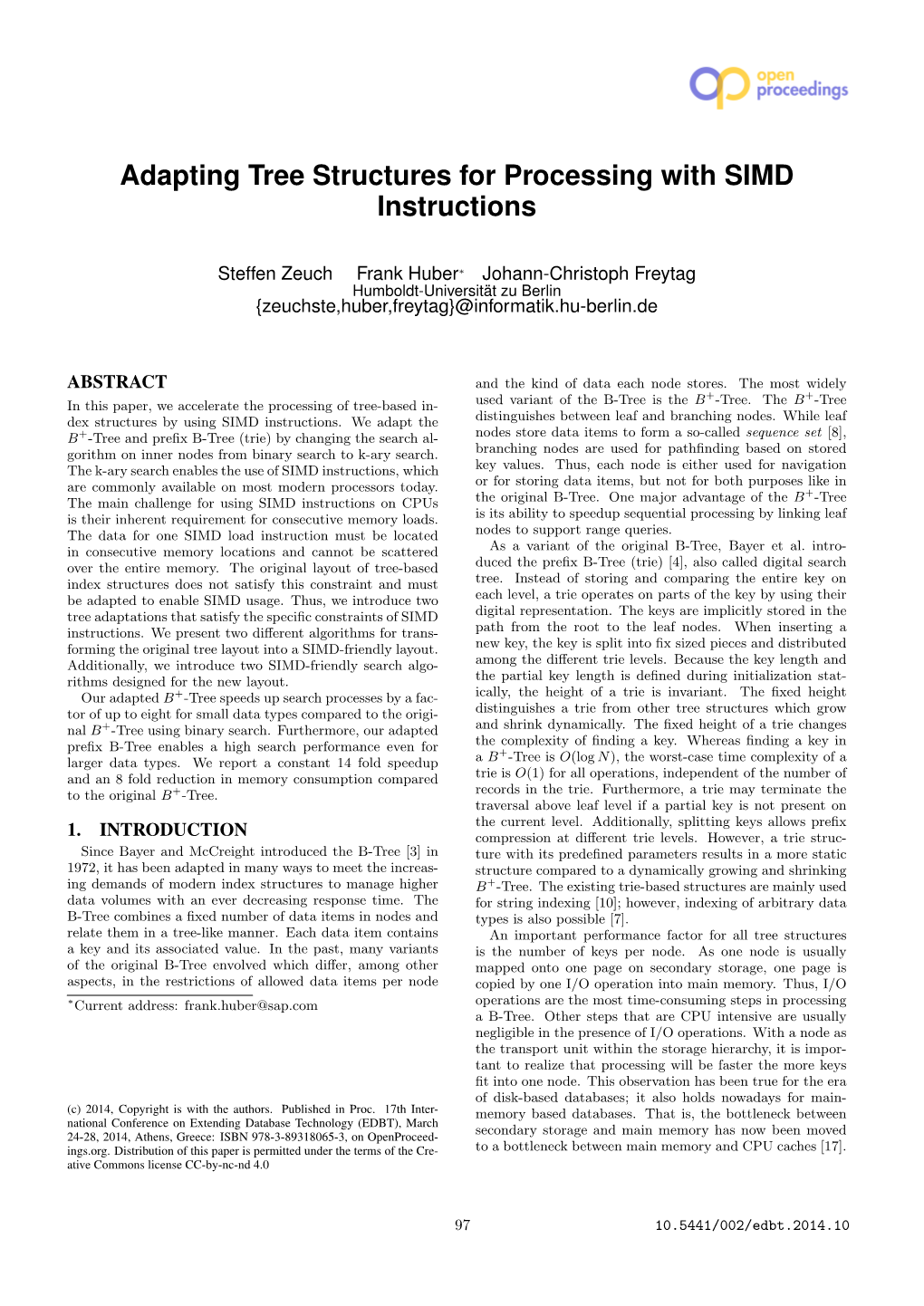 Adapting Tree Structures for Processing with SIMD Instructions