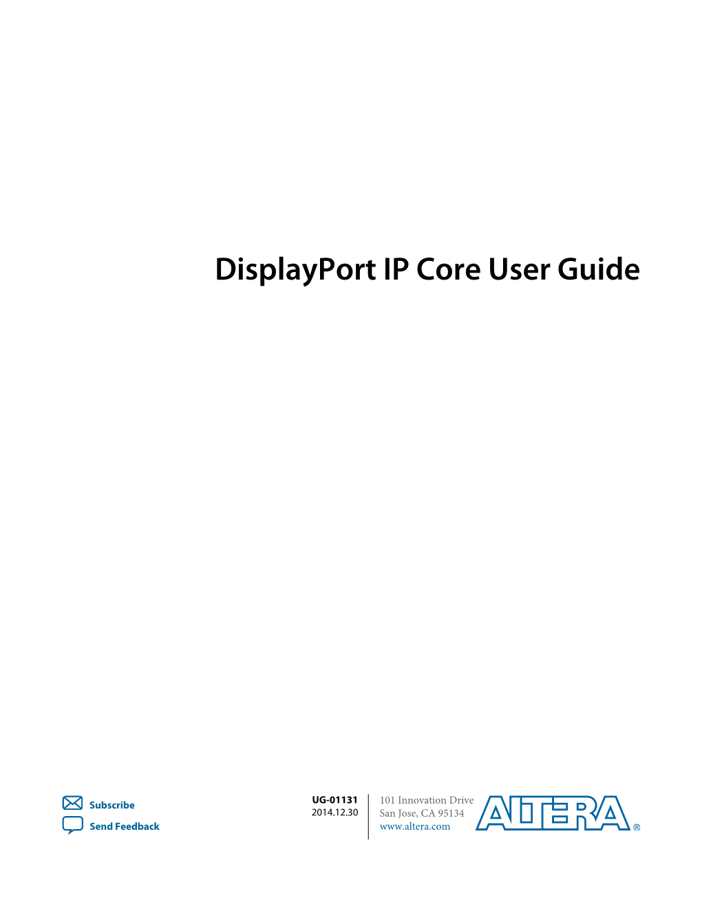 Displayport IP Core User Guide