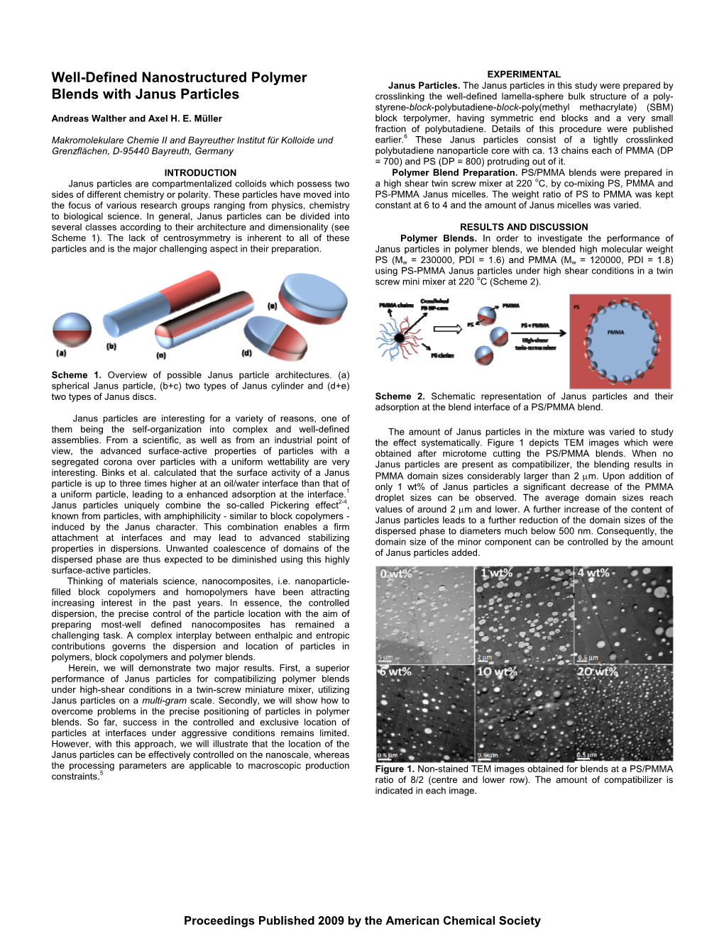 Well-Defined Nanostructured Polymer Blends with Janus Particles