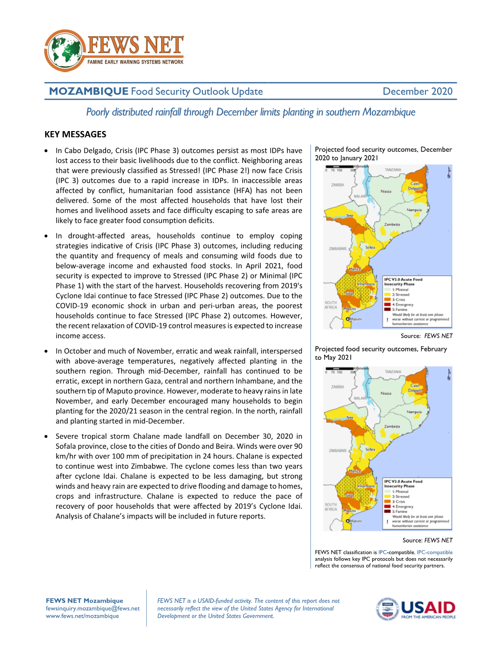 Poorly Distributed Rainfall Through December Limits Planting in Southern Mozambique