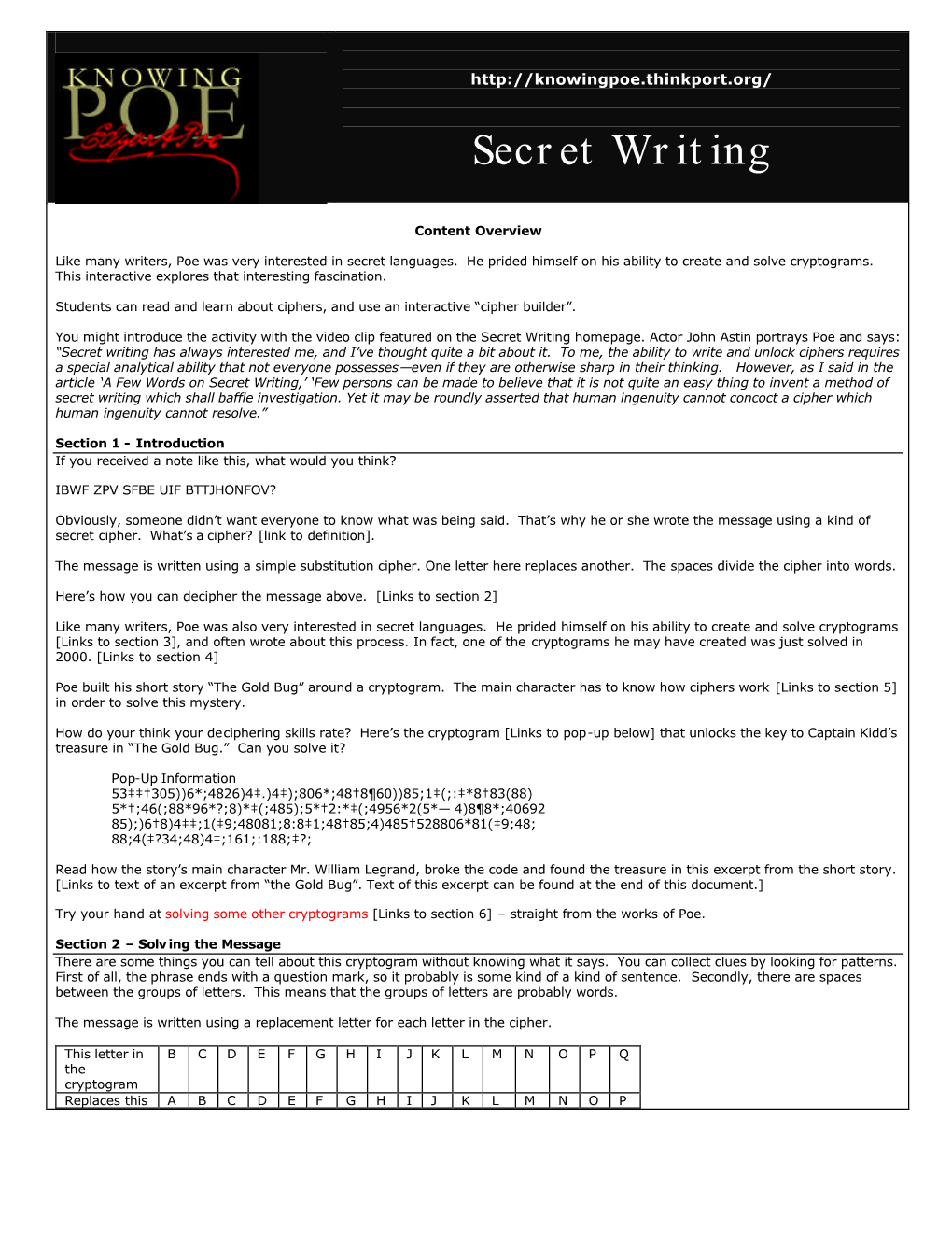 Secret Writing