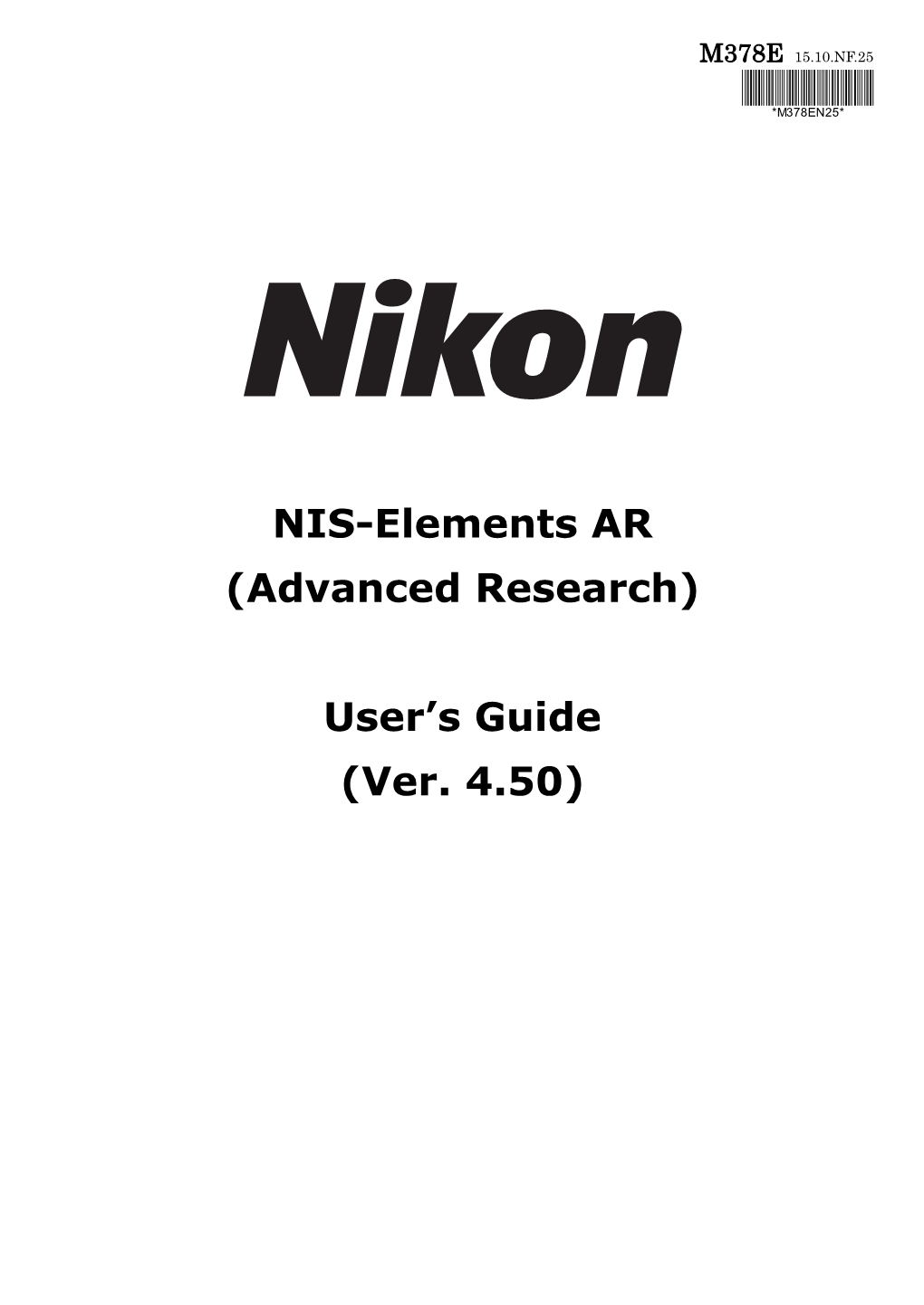 NIS-Elements AR (Advanced Research) User's Guide (Ver.4.50)