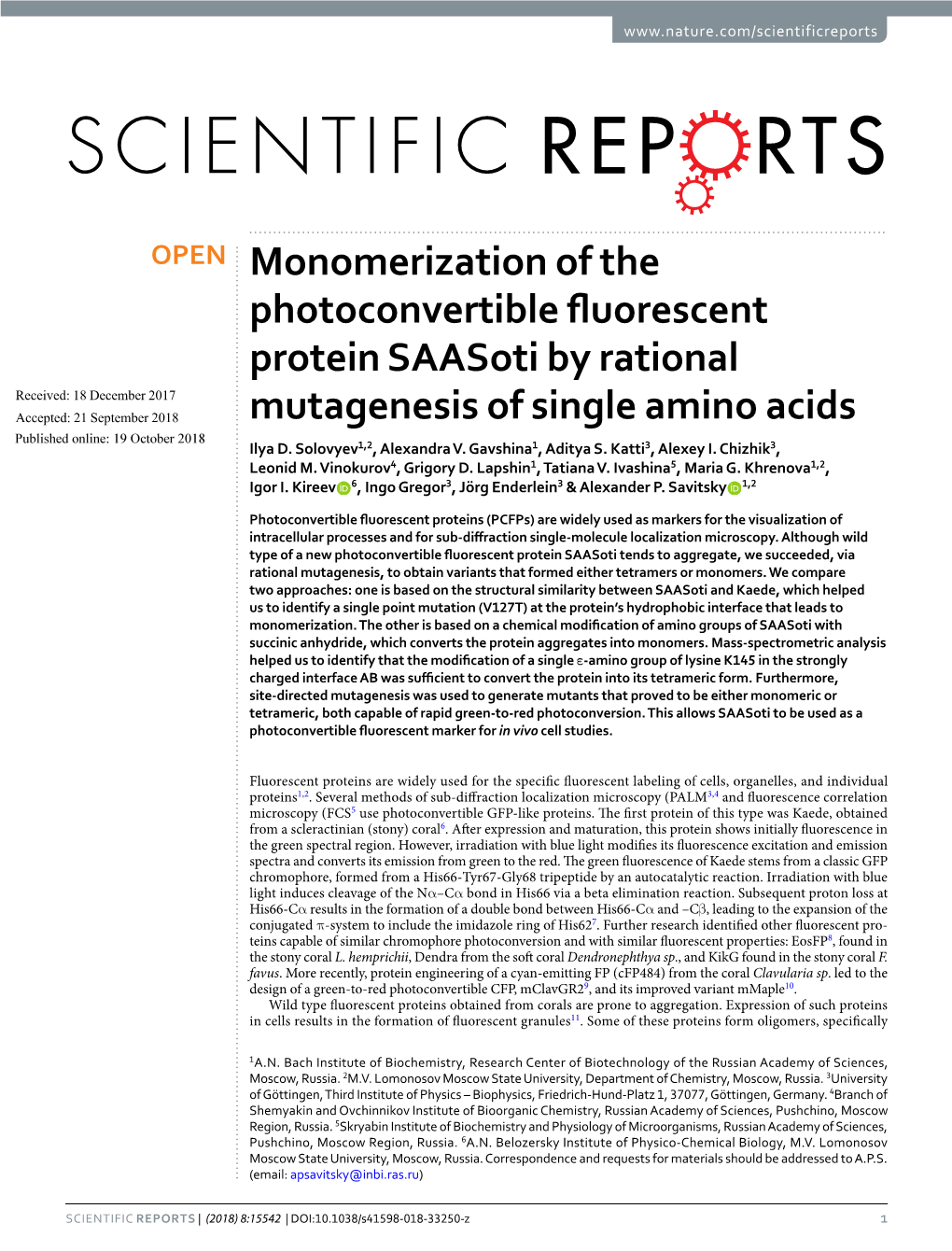 Monomerization of the Photoconvertible Fluorescent Protein