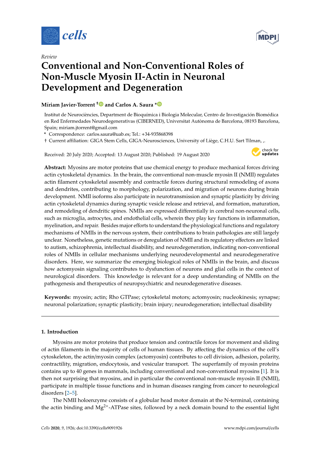 Conventional and Non-Conventional Roles of Non-Muscle Myosin II-Actin in Neuronal Development and Degeneration